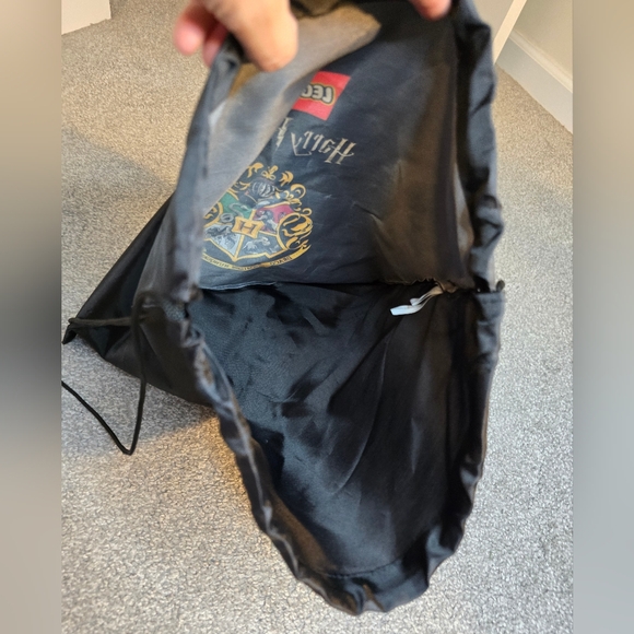 Lego Harry Potter House Crest Drawstring Cinch Nylon Bag Backpack EUC - Picture 5 of 8
